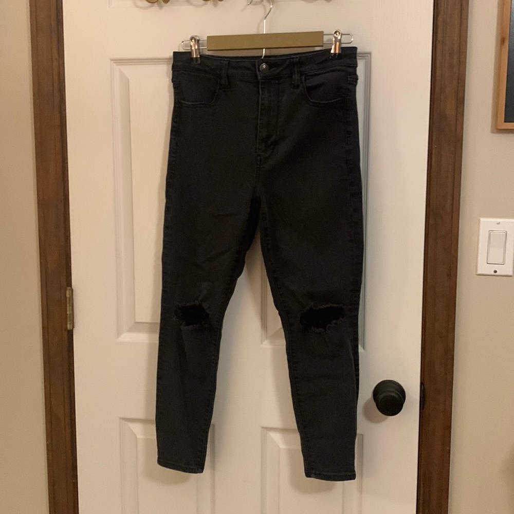 AE NE(X)T Level Ripped Super High-Waisted Jegging Size 12-x-short